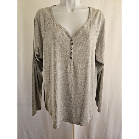 Charter Club Tops - Charter Club Intimates Womens Ribbed Henley T-Shirt Pajama Top Size XL
